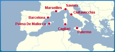 Mapa Okružní Plavba Lodí - Středomoří - Středozemní Moře - Fortuna