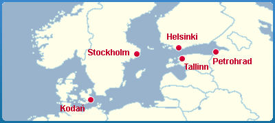 Mapa Plavba Lodí Po Baltském Moři - Severní Evropa