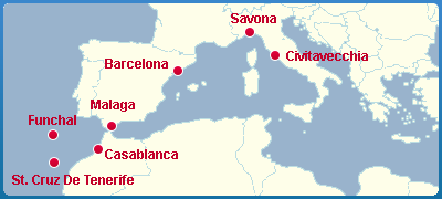 Mapa Okružní Plavba Po Moři - Kanárské Ostrovy a Madeiru